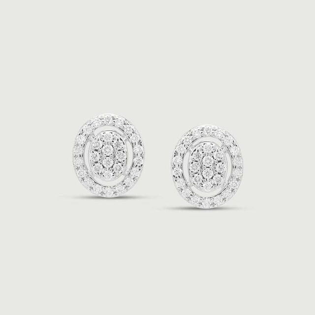 Dazzling Oval Diamond Stud Earrings