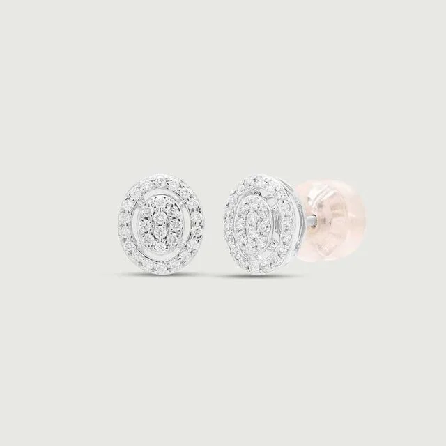 Dazzling Oval Diamond Stud Earrings