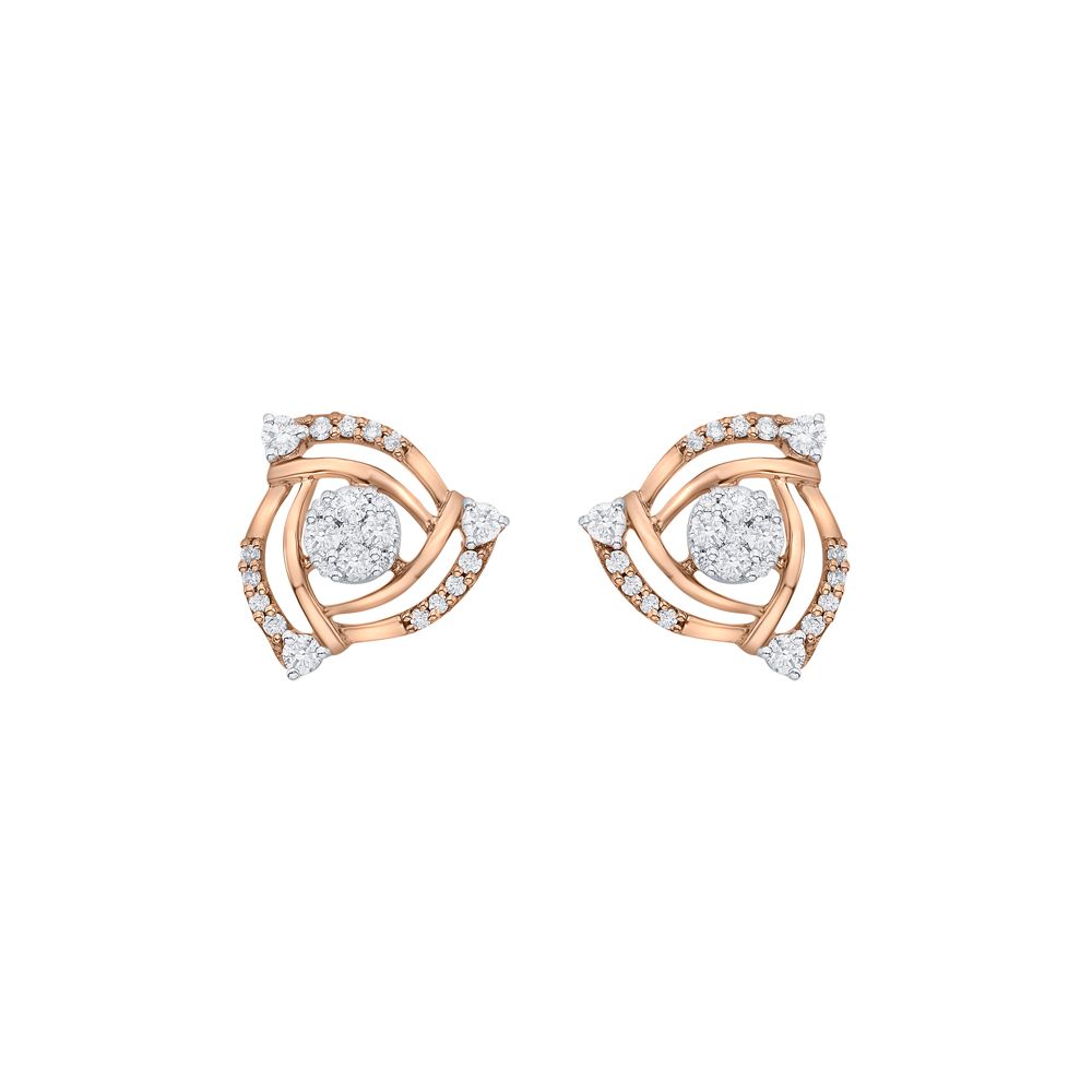 Aurora Rose Gold Diamond Stud Earrings