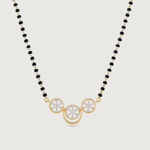 Women 14 KT Floral Luminance Gold & Diamond Mangalsutra