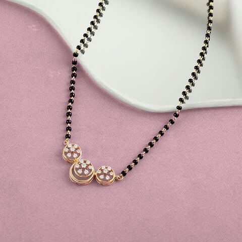 Women 14 KT Floral Luminance Gold & Diamond Mangalsutra