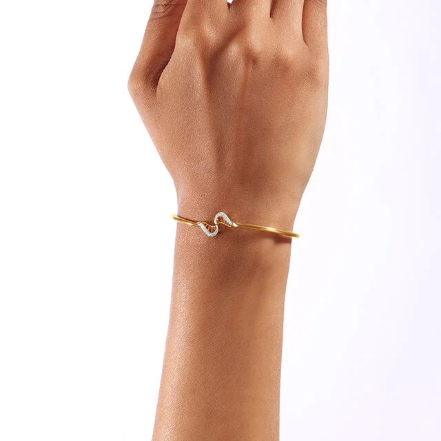 Graceful Twirl Diamond Bangle